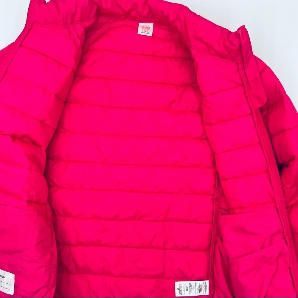 Packable Puffer Coat Girls 14-16 Wonder Nation Pink Foldable Water Resistant